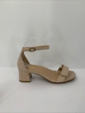 ABEO Avenue sandal shoe cuban sand tan leather block heel ankle strap women 7.5